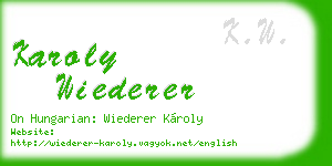 karoly wiederer business card